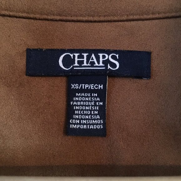 Chaps Soft Faux Suede Equestrian Button Down Dress - Picture 16 of 16